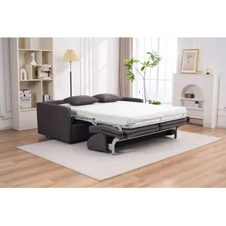 Atlantic Home Collection Schlafsofa »Robin« mit Matratze und Zierkissen, Dauerschläfer, grau