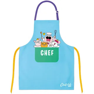 Chefclub Kids Unisex Kinder Kinderschürze aus Baumwolle Schürze, Yellow, Einheitsgröße