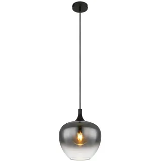 Globo Hängeleuchte , Schwarz , Metall, Glas , 120 cm , höhenverstellbar , Lampen & Leuchten, Leuchtenserien