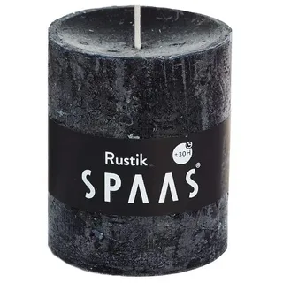 Spaas 8 Rustikale Stumpenkerzen ohne Duft, Paraffinwachs schwarz, D 68 mm x H 80 mm