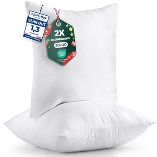 Utopia Bedding 2er Set Kissenfüllung 30 x 30 cm, Innenkissen Füllkissen Kopfkissen Sofakissen (Weiß)