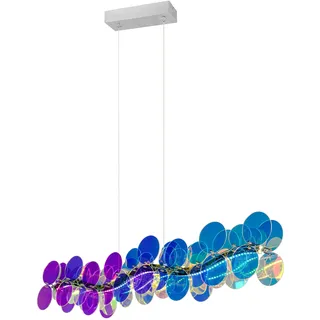 Reality Leuchten LED Pendelleuchte Pulse R33681153, Metall Chrom, Kunststoff transparent irisierend, inkl. 18 Watt LED