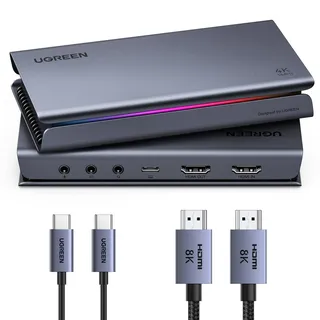 UGREEN 4K Capture Card, HDMI 2.1 4K144Hz Aufnahme und Passthrough, Niedriger Latenz, USB 3.2 Gen2 Game Capture Card für PS5/Xbox/Switch/Switch2/iPhone