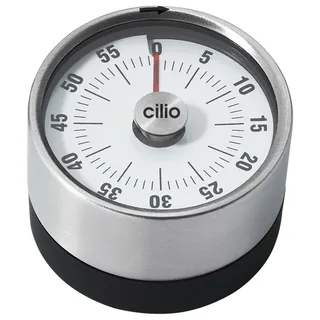 cilio Küchentimer Pure, mechanischer Kurzzeitwecker, Edelstahl