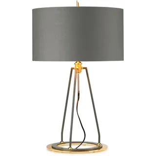 Elstead Lighting Tischleuchte Elstead Ferrara, Gold, Dunkelgrau, Metall, Textil, 73.7 cm, Grüner Punkt, RoHS, Lampen , Leuchten, Innenbeleuchtung, Tischlampen