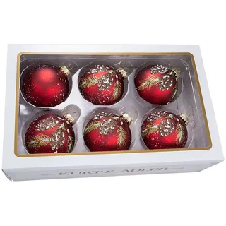 Kurt Adler Set of 6 Pinecone Glass Ball Ornaments