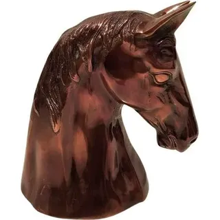 Unikate As Urne 2-Liter mit Pferdemotiv, aus Aluminium – rostfrei, wetterfest – handgefertigte dekorative Urne für menschliche und tierische Asch - Braun