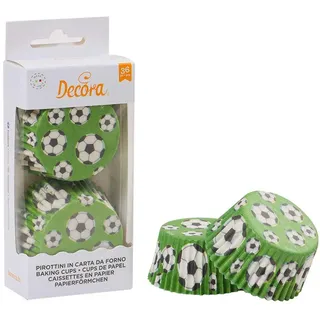 Decora 0339845 PAPIERFÖRMCHEN FUßBALL 50 X 32 MM 36ST, Paper, Grün