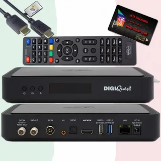 DIGIQuest Aktivierte Schwarze TiVuSat Smartcard + DIGIQuest Q99 4K UHD H.265 S2 Receiver