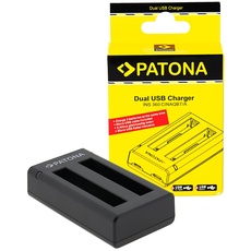 PATONA (1459) X3 Dual Ladegerät kompatibel mit Akku Insta360 X3 CINAQBT/A (Eingang Micro-USB und USB-C)