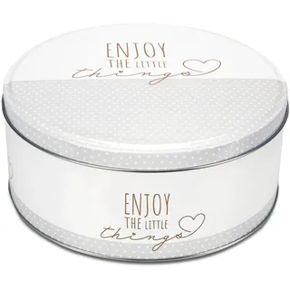 Städter Enjoy The Little Things Gebäckdose, Weißblech, 22cm, Weiß
