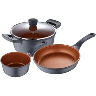 San Ignacio Set mit 3 Stück Kochtopf 24 + Stieltopf 16 + Pfanne 24 BRONZE SG