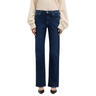 7 For All Mankind Women's Calie Straight Oceandrift Jeans, Dark Blue, 26