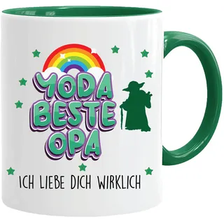 Acen Merchandise | Yoda Beste Opa Tasse | Lustiger Kaffeebecher mit Spruch Baby Yoda Motiv | Witzige Bürotasse Steingut für Großvater Sohn | Geschenkidee für Opa Geburtstag Vatertag