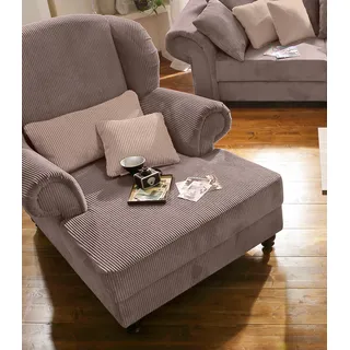 Home Affaire XXL-Sessel »King Henry, Sessel, Ohrensessel, Relaxsessel, Big Sessel, Breite 121cm« mit Federkern, in legerer Polsterung und losen Kissen braun