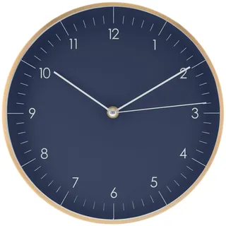 LUUK LIFESTYLE Quarz Wanduhr mit geräuschlosem Uhrwerk, minimalistisches Design, Küchenuhr, Deko Geschenk, Neue Einrichtung, in Blau und Gold