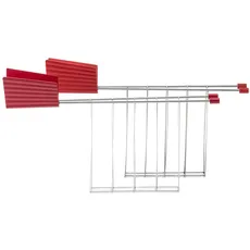 Alessi Plissé MDL08RA R - Design Set Bestehend aus Zwei Toasterzangen, aus Edelstahl und aus Thermoplastischem Harz, Rot