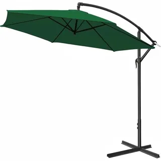 Sonnenschirm Sochi UV-Schutz 80+ mit Ständer 330cm Kurbel Alu schwenkbar neigbar Garten Terrasse Balkon 3,3m Ampelschirm UV Groß - Grün