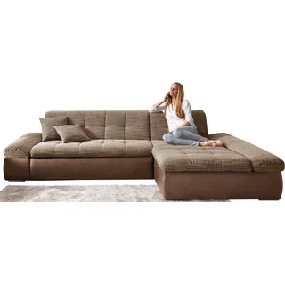 DOMO collection DOMO Polstermöbel »Moric, XXL-Format Recamiere rechts ohne Bettfunktion Microfaser PRIMABELLE-Struktur braun-beige-braun/beige-br