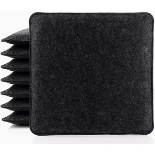 YAYODS 8 Stück Sitzkissen Filz 35x35cm, Sitzpolster Stuhl Eckig, Stuhlkissen Bodenkissen Outdoor, Stuhlauflage Sitzbank Kissen Grau, Filzkissen Stuhlauflagen Sitzunterlage, Stuhlpolster Chair Cushion