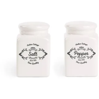 Excelsa Salz- und Pfefferstreuer, Keramik, Weiß, 2 Stück