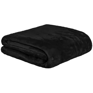 Brandsseller Hochwertige Kuscheldecke - Cashmere Feeling, Wohndecke, Micofaser, Tagesdecke (150 x 200 cm, schwarz)