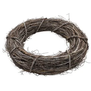 XL Deko Rattankranz Natur, 45 cm | Holz Türkranz groß, Weide Rattan geflochten, Tischkranz Adventskranz, Dekokranz zum Dekorieren