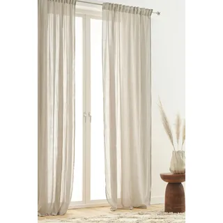 JOTEX Multifunktionsgardine Layer 2er Set, Polyester-Baumwoll -Mischung, Oeko-TEX® Standard 100 Zertifiziert, bessere Baumwolle - Greige, 140 x 300 cm, Grau