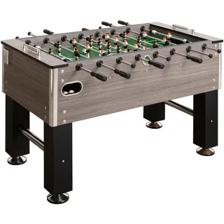 Bandito Kickertisch Profi Soccer Deluxe,braun,schwarz,Eiche-grau,massiver und robuster 80 kg Fußballtisch,Stabiler Tischfußball für Jugendliche und Erwachsene,Turnier-Tischkicker mit Getränkehalter