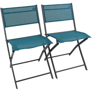VCM Gartenstuhl 45 x 45 x 0 cm blau 2 St.