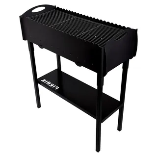 Gartengrill | Schaschlikgrill für 21 Spieße – Robuster Holzkohlegrill aus 3 mm Stahl, zerlegbar und kompakt verstaubar, stationärer Metallgrill für Garten, Terrasse und Outdoor BBQ