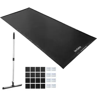 tectake Garagenbodenmatte , inklusive ausziehbarem Abzieher, schwarz , Schwarz , Kunststoff , 240x550 cm , Teppiche und Böden, Bodenbeläge, Bodenzubehör, Bodenschutzmatten