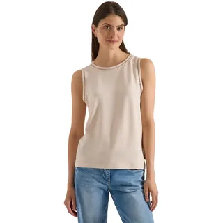 Cecil Top mit U-Boot-Ausschnitt und Spitzendetails Pearl beige L