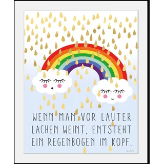 queence Bild »Regenbogen im Kopf«, Wolken, (1 St.) queence schwarz