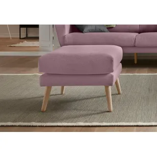 Hocker OTTO HOME "Bille", rosa (rosé), B:58cm H:45cm T:58cm, Struktur (100% Polyester);Struktur fein (100% Polyester);Samtoptik (100% Polyester);Luxus-Microfaser weich (100% Polyester), Hocker, Hocker, mit Eiche-Beinen, Design by Morten Georgsen