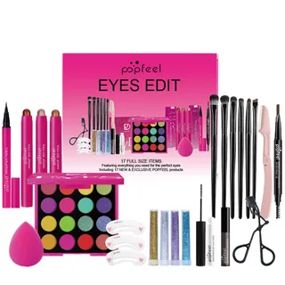 FantasyDay Xmas Make-Up Sets Adventskalender 2025 Multifunktions Kosmetik Schminkkoffer Mädchen Makeup Geschenkset - Schminke Kit mit Lidschatten Palette Lippenstift Concealer Puder Rouge Mascara