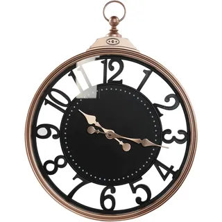 Beliani Wanduhr 44 cm Alloza schwarz/kupfer