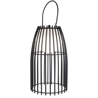 LUUK LIFESTYLE Hochwertige LED Design Lampe, 3-Stufen-Dimmbar, moderne Laterne, umweltfreundlich und wiederaufladbarer Akku, 72 Std Laufzeit, Eisenverstrebung, skandinavisches Design, schwarz matt