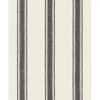 Rasch Textil Rasch Tapete 555639 - Vliestapete mit Streifen in Weiß und Schwarz, Streifentapete aus der Kollektion Lirico