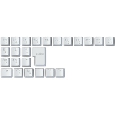 Glorious Gaming 24x ABS Doubleshot Keycaps V2 (Nordisch-Layout) - Dual Molded Design, garantiert farbecht, RGB-freundlich mit transparenter Beschriftung, passend für jeden MX-Schaft - Weiß