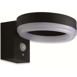 OPTONICA LED-Wegeleuchte 9340 Solar-Wandleuchte, 6 W, mit Bewegungsmelder - Schwarz