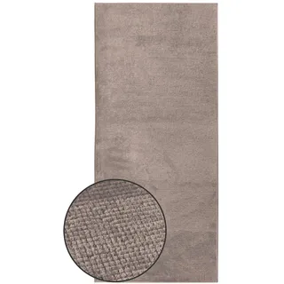 KARAT Premium Teppichläufer gewebt - 80 x 400 cm, Braun - Flauschiger Baumwoll Teppich - Läufer für Küche, Flur & Wohnraum - Flurläufer Küchenläufer Flurteppich (Azade)