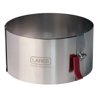 Lares Tortenring Verstellbar mit Klemmhebel Edelstahl | Skala | 10–18 cm | Made in Germany | 10 cm hoch | Verstellbarer Kuchenring rund | Spülmaschinengeeignet