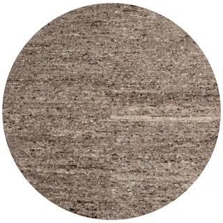 Wollteppich , Braun , Textil , rund , 200x200 cm , Teppiche und Böden, Teppiche, Moderne Teppiche