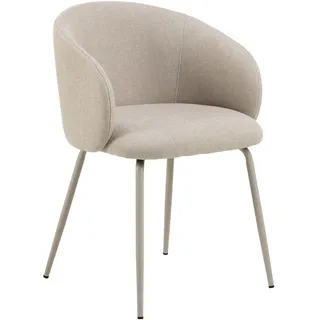 Mid.you Armlehnstuhl , Beige , Metall, Textil , Rundrohr , 55.5x79x55 cm , FSC Mix , Esszimmer, Stühle, Polsterstühle