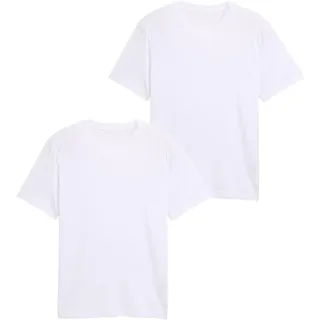 TOM TAILOR Herren 1048393 T-Shirts aus Baumwolle im 2er-Pack, 20000-White, M