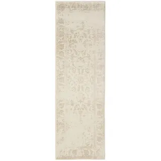 benuta Vintage-Läufer Suki 80/240 cm , Creme, Beige , Kunststoff , Vintage , Rechteckig , 80x240 cm , Oeko-Tex® Standard 100 , für Fußbodenheizung geeignet, in verschiedenen Größen erhältlich, pflegeleicht , Teppiche und Böden, Teppiche, Teppichläufer, Läufer