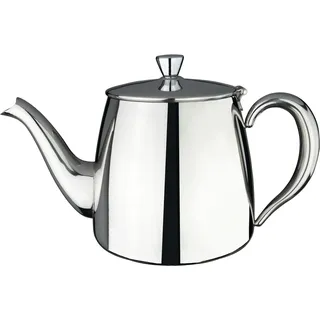 Café Olé PT-048 Cafe Ole Erstklassige Premium Teekanne, 18/10 Edelstahl, 48 Ounces, Tropffreies Ausgießen, hohle Griffen & Klappdeckel, Silber