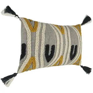 eglo living Kissen Chevery 35 x 60 cm Grau/Creme/Gelb