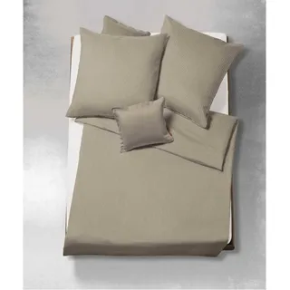 fleuresse Makodamast Bettwaesche Linz Einfarbig Taupe 135x200 - Taupe